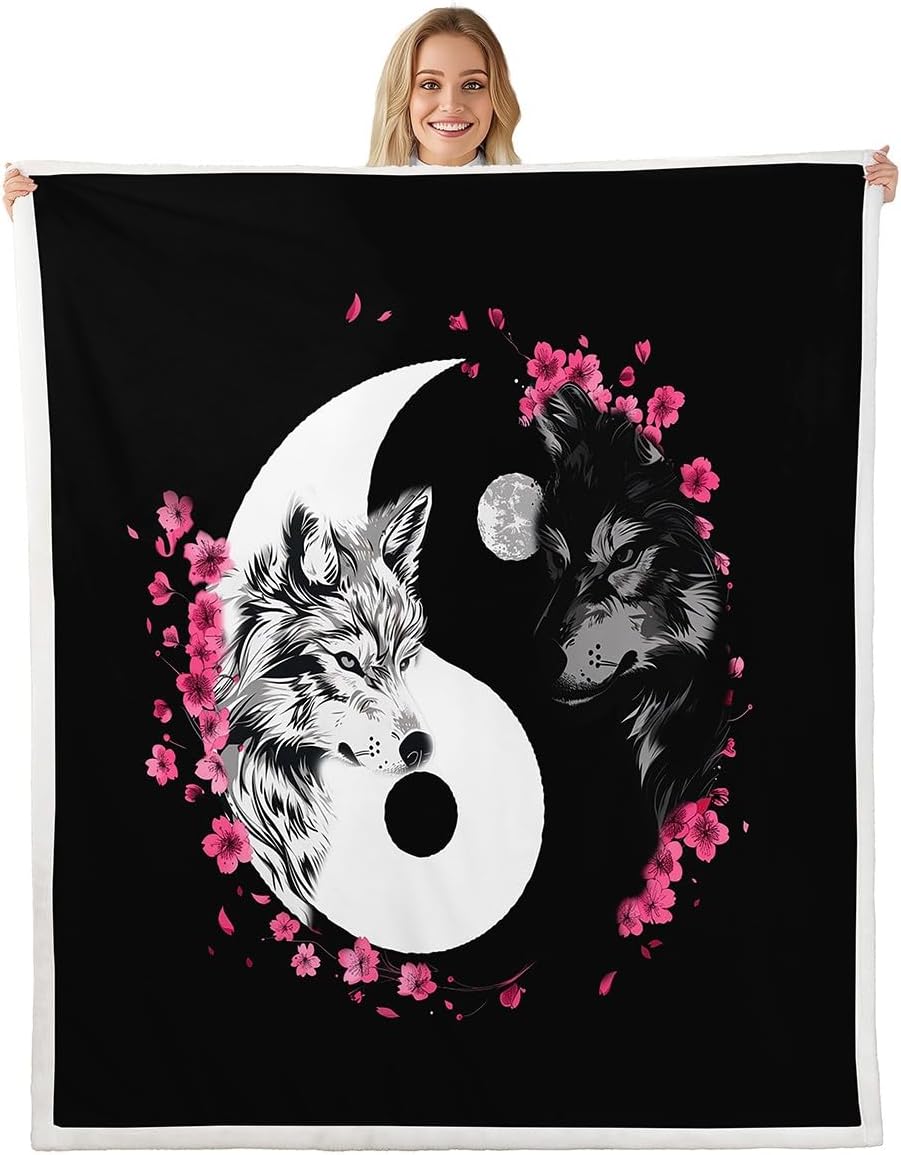 

GUOYU Blanket Castle Fairy Fox Throw BlanketsJapanese Style Ukiyoe Bed BlanketKids Girls Boys Teens Pink Cherry Blossom Fleece Swordsman 75x100cm (30x40inch)