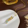 Fashion Stainless Steel Chain Fish Necklace Joints movable Enamel Koi Pendant Charms Plating Carp Collarbone Necklace Party Gift