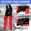 Ratchet Wire Crimping Tool Ratcheting Crimper for Open Barrel Terminal Connectors 24-16 AWG 8mm Thick Electrical Repairs