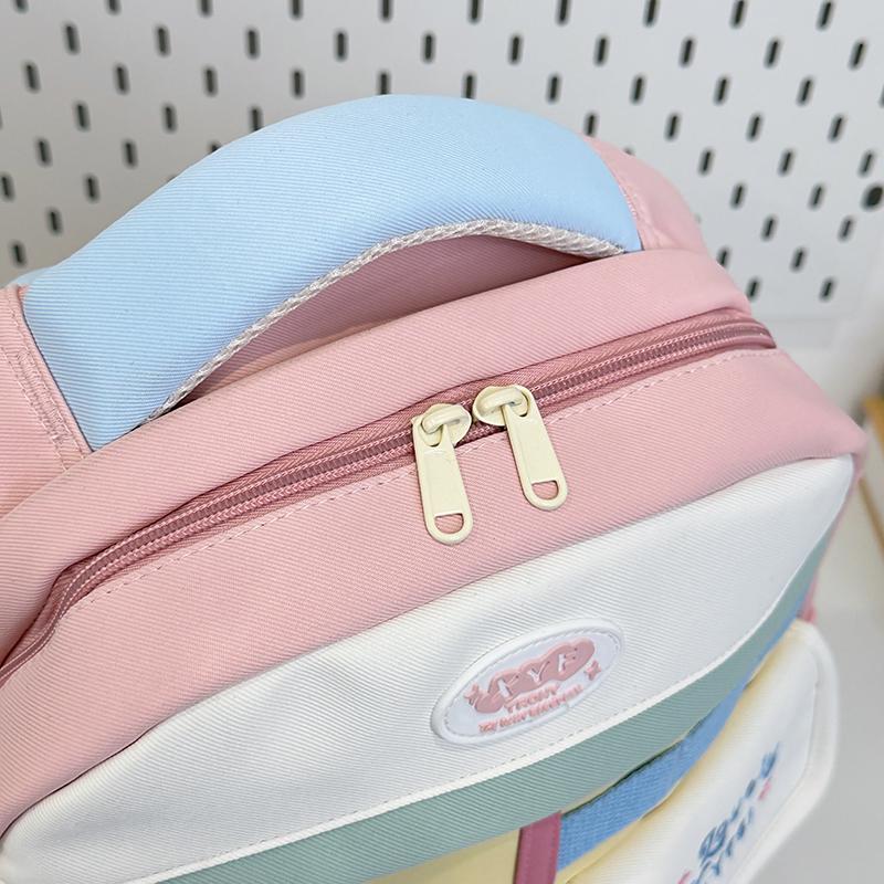 Contrast Color Women's Backpack Large Capacity Student Schoolbag