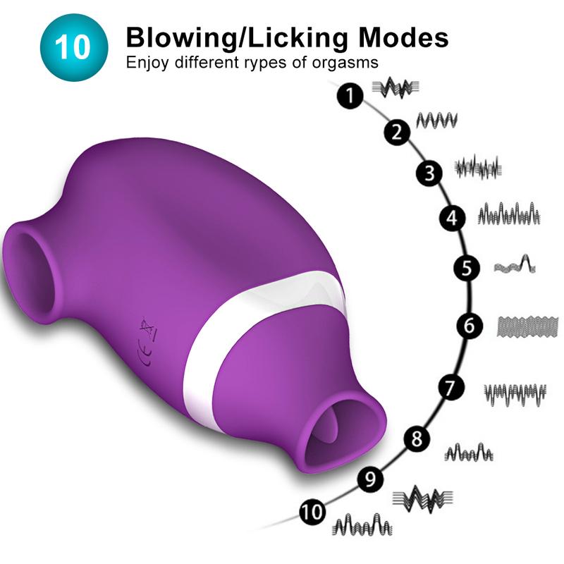 Sucking Licking Vibrator 2 in 1 Tongue Licking Clitoris Nipples Sucker Massager for Women Vacuum Stimulator Sex Toys Adult Goods