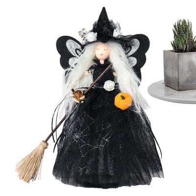 Halloween Tree Ornaments Black Witch Ornament Tree Topper Black Tree Toppers Collectible Figurines Halloween Ornaments Tree