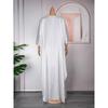Plus Size Adjustable Belt Dresses Women's Drill Silk Satin Bat Sleeve Long Dress