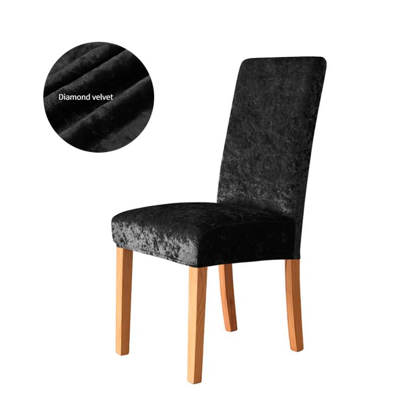 

1 шт., чехол на стул с высокой спинкой, бархатные эластичные чехлы на стулья с золотым бриллиантом для столовой, свадебного банкета, спандекс, чехол для домашнего декора 1Pc