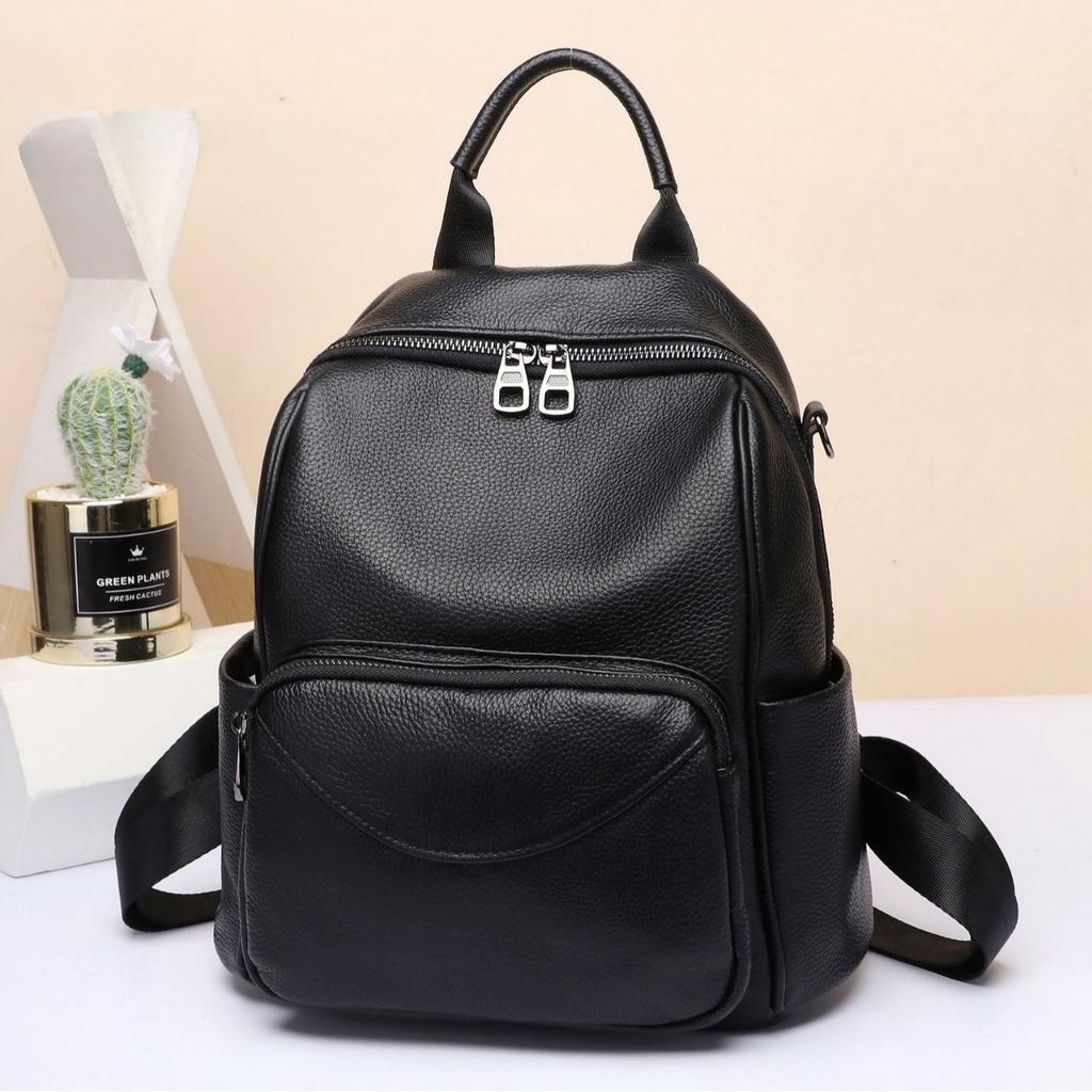 Cowhide Women's Backpack, Large-capacity Versatile Fashion Travel Schoolbag, Soft Leather Large-capacity Women's Bag