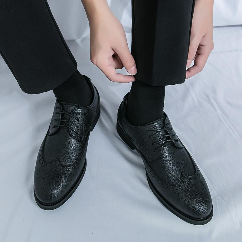 Móda Luxusní Pánské Brogue Kožené Boty Business Oxford K Obleku Kancelářské Boty do Práce Retro Ručně Vyráběné Společenské Boty Pánské Večerní Boty