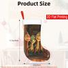 Christmas Decoration Fireplace Hanging Stocking 1pc Dinosaur Christmas Stocking - Cactus (3 Dinosaur Pattern)