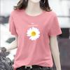 GMXIA Women's Fashion Casual Summer Spring Solid Color Print Short Sleeve O-Neck T-shirts and Loose Tops