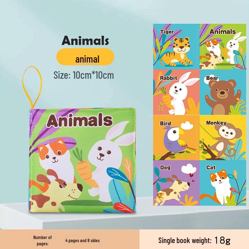 Baby Cognitive Cloth Book: Ocean, Forest & Farm Animals - Tear-Resistant & Interactive