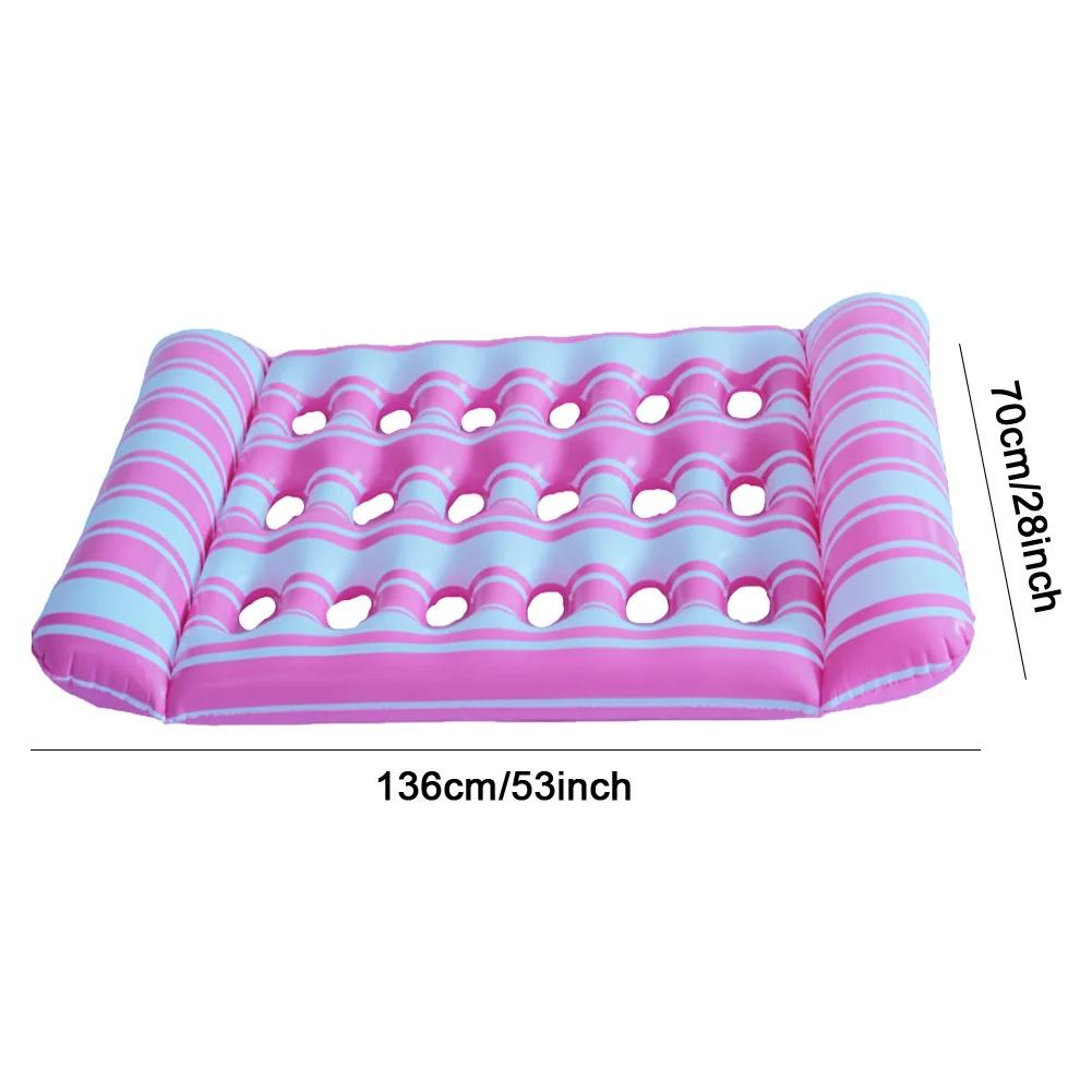 Inflatable Floating Bed Portable Floating Lounger Air Mattress Foldable Swimming Pool Air Mattress Outdoor Swimming Toys