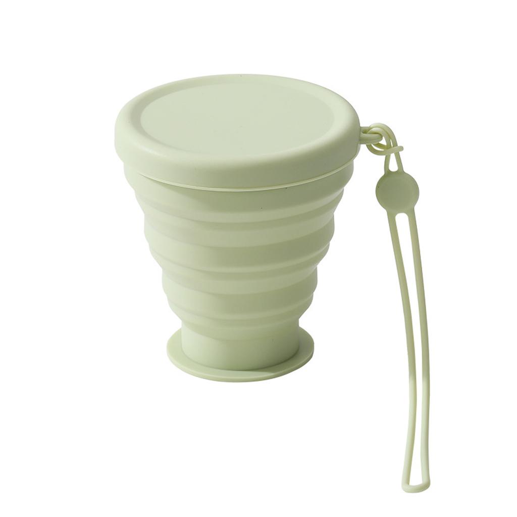 Silikonový skládací šálek na vodu Leeseph s víčkem, skládací cestovní šálek na kávu, opakovaně použitelné přenosné hrnky na pití pro kempování na cestách