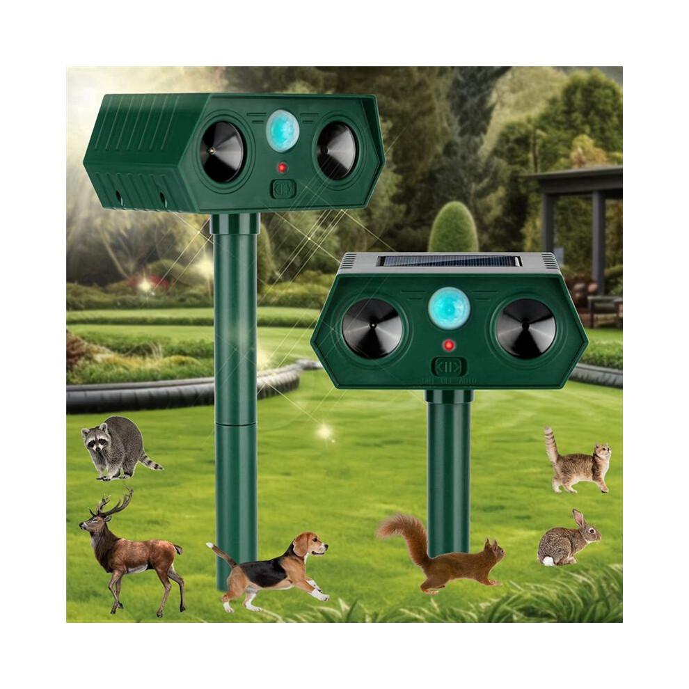 2024 Ultrasonic Animal Repellent, 1-Pack Solar Outdoor Deer Repeller with Motion Sensor, Deters Cats, Squirrels, Rabbits