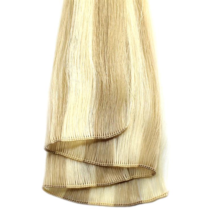 Beautiful Color High Quality 100% Virgin Hand Tied Weft Russian Remy 100g-300g Hair Extension