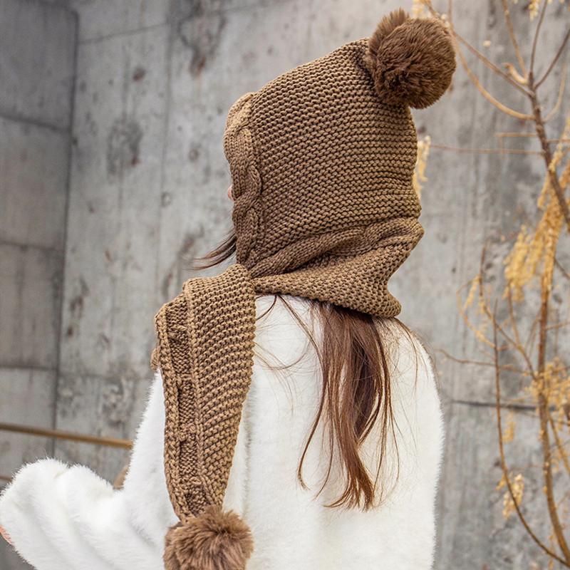 Seturi de Fular și Căciulă de Iarnă Căciulă Caldă Căciulă Tricotată la Modă Dama Femei Înfășurători de Iarnă Set Gros de Căciulă și Fular Decor cu Ciucure