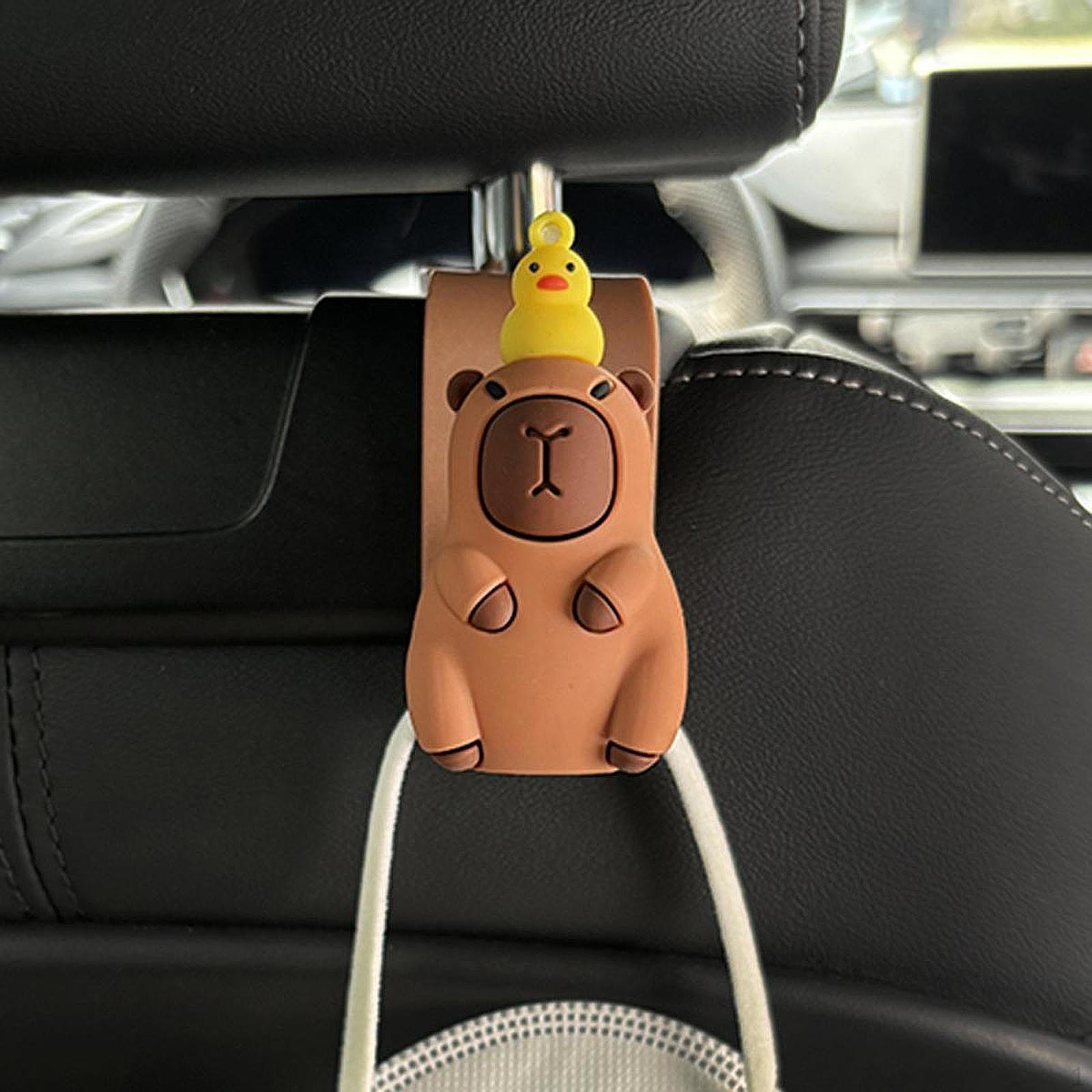 

Крючок для подголовника автомобильного сиденья, вешалка для спины автомобиля, многофункциональный прочный органайзер для хранения продуктов Capybara Duck