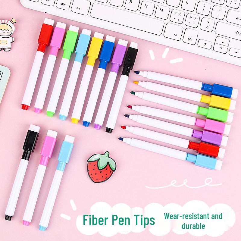 Magnetic Water-Based Erasable Colored Markers for Kids' Painting and Doodling - 8 Bold Colors