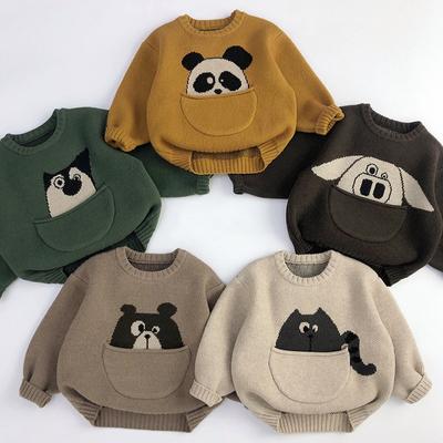 Kids Baby Clothes Sweaters Pullover Cartoon Boys Girls Knitwear Children Infant Pullover Outwear