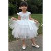 White Sequined, Birthday, Evening Dress, Tutu Girl Dress