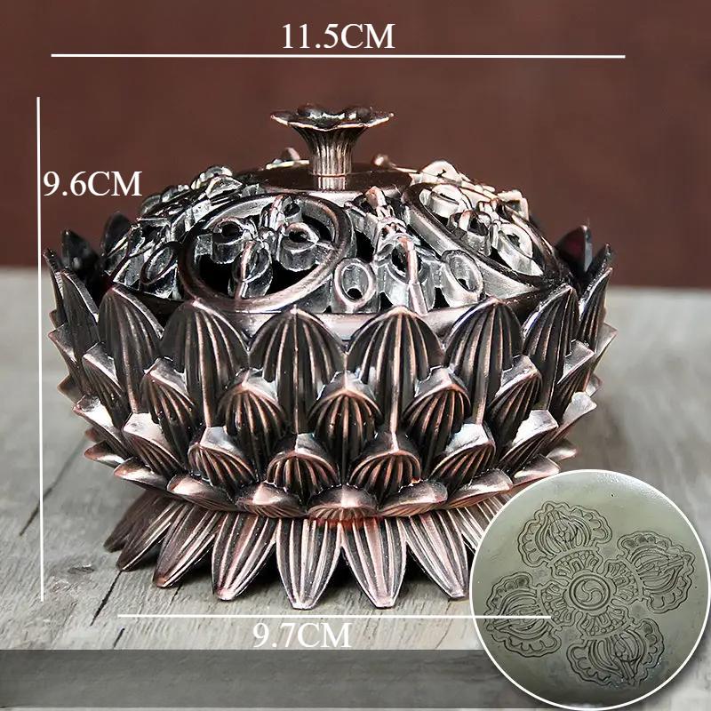 1pc Metal Lotus Incense Burner Ornament Buddha Hall Decor Incense Burner Incense Set Incense Insert Sacrificial Accessories