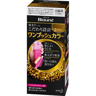 Blaune One Push Color Lighter Than 2 Light Brown 80g (Quasi-drug) Foam for Graying Hair Colorant for Gray Hair Always Perform a Skin Allergy Test
