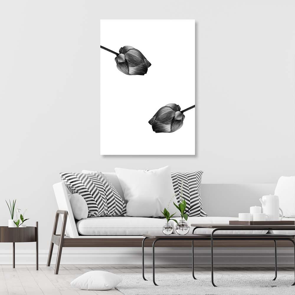 Leinwandbild, Zwei graue Blumen