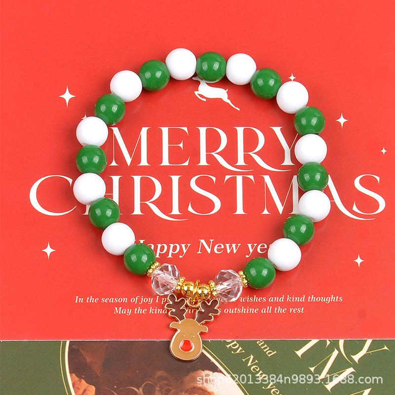 Holiday Beaded Letter & Christmas Tree Bracelet Set - European & American Style