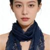 Solid Color Lace Scarf Long Decorative Scarf Elegant Flower Embroidered Veil