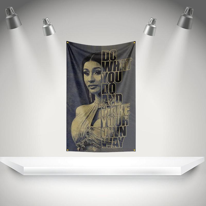 C-Cardis B Flag Rock Music Band Banner HD Printing Tapestry Exhibition, Music Band Fans, Garage Decor