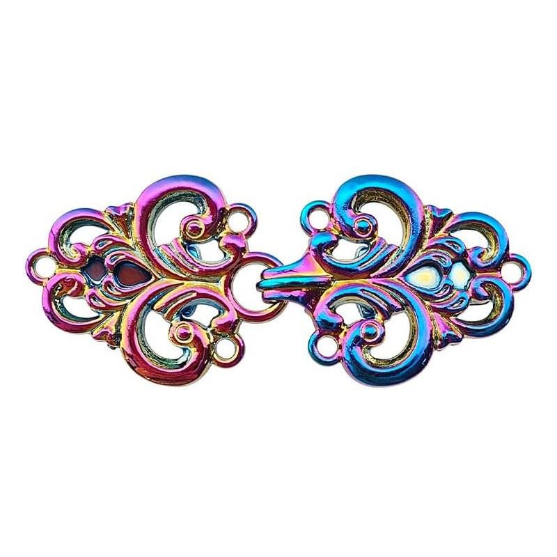 Retro Chinese Alloy Shawl Clip: Creative Hollow Scarf Buckle, Double Sweater Clip Brooch Travel Accessory.