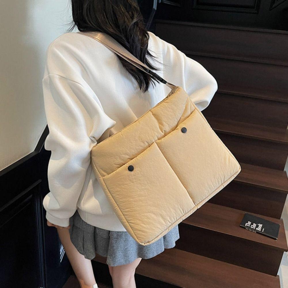 Large Capacity Space Cotton Crossbody Bag Tote Bag Laptop Bag Korean Shoulder Bag  Girls