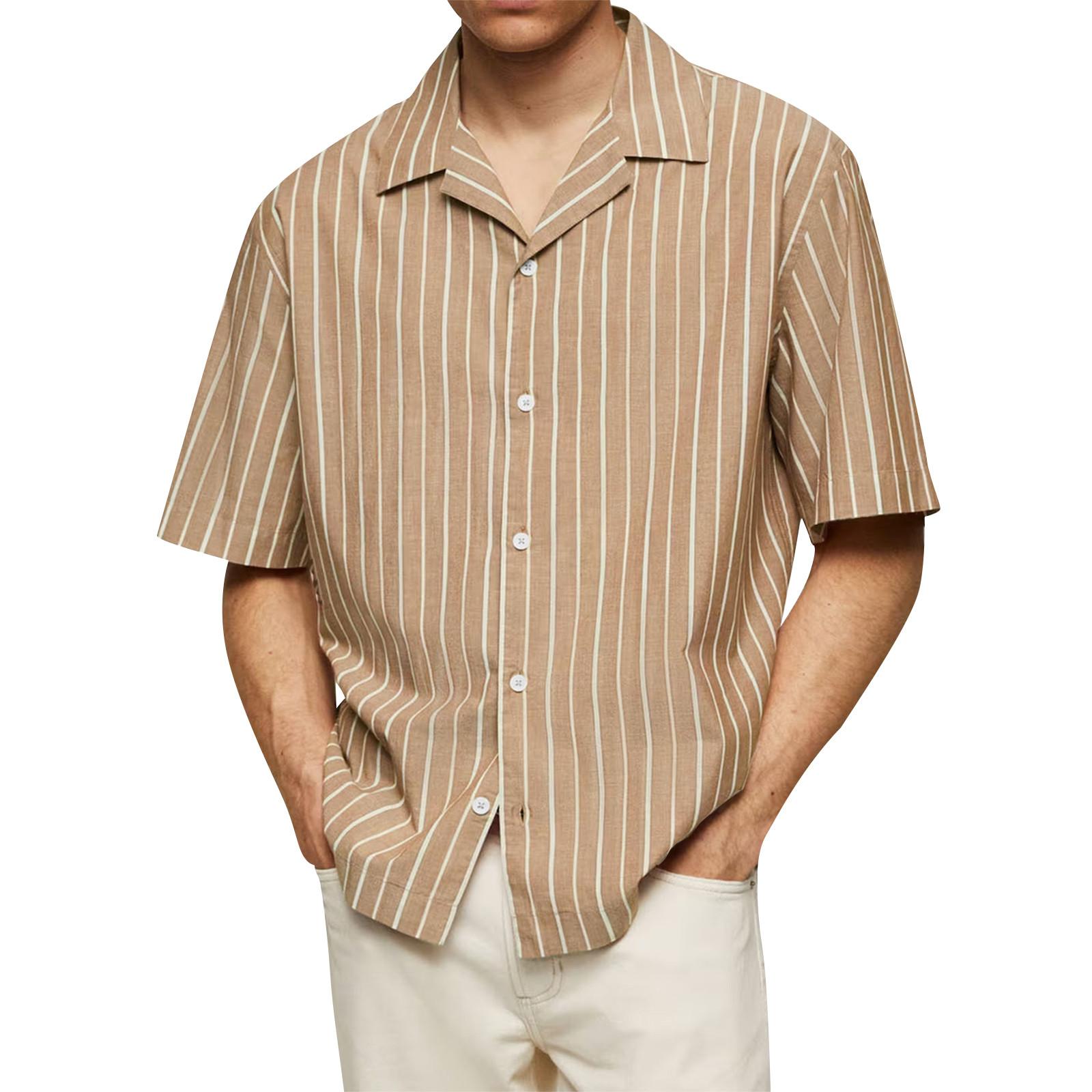 

Чоловіча сорочка, суперлегкий повсякденний чоловічий одяг з коротким рукавом XXL бежевий