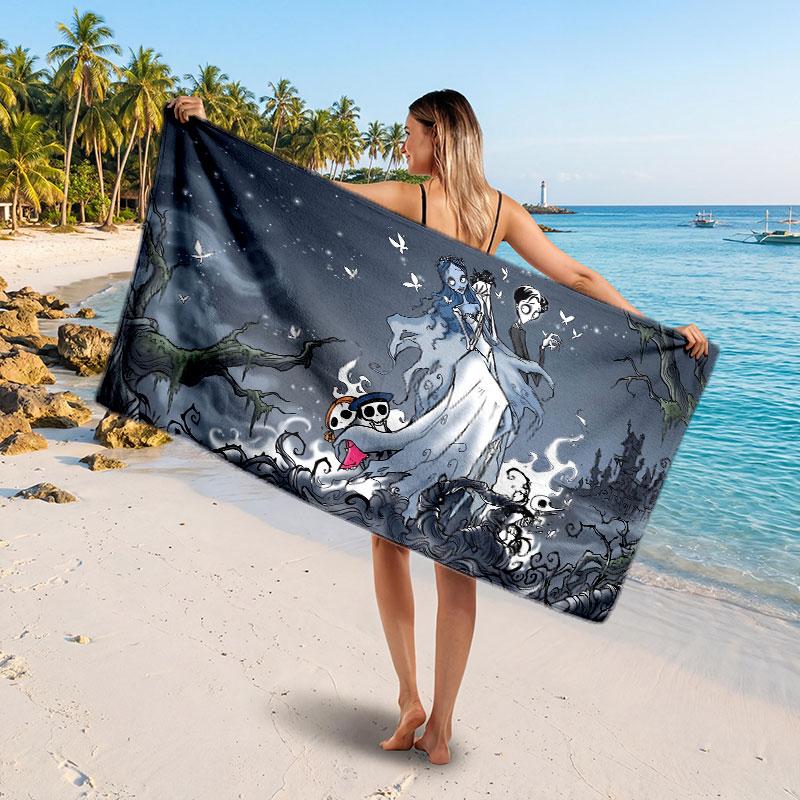 Large Beach TowelCorpse Bride Emily Victor Soft Absorbent Towel Beach Bath Home Use