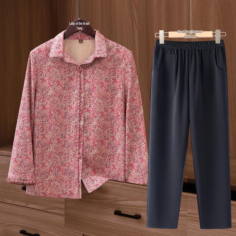 

Комплект блузки свободного кроя для пожилых женщин на весну/осень 2XL