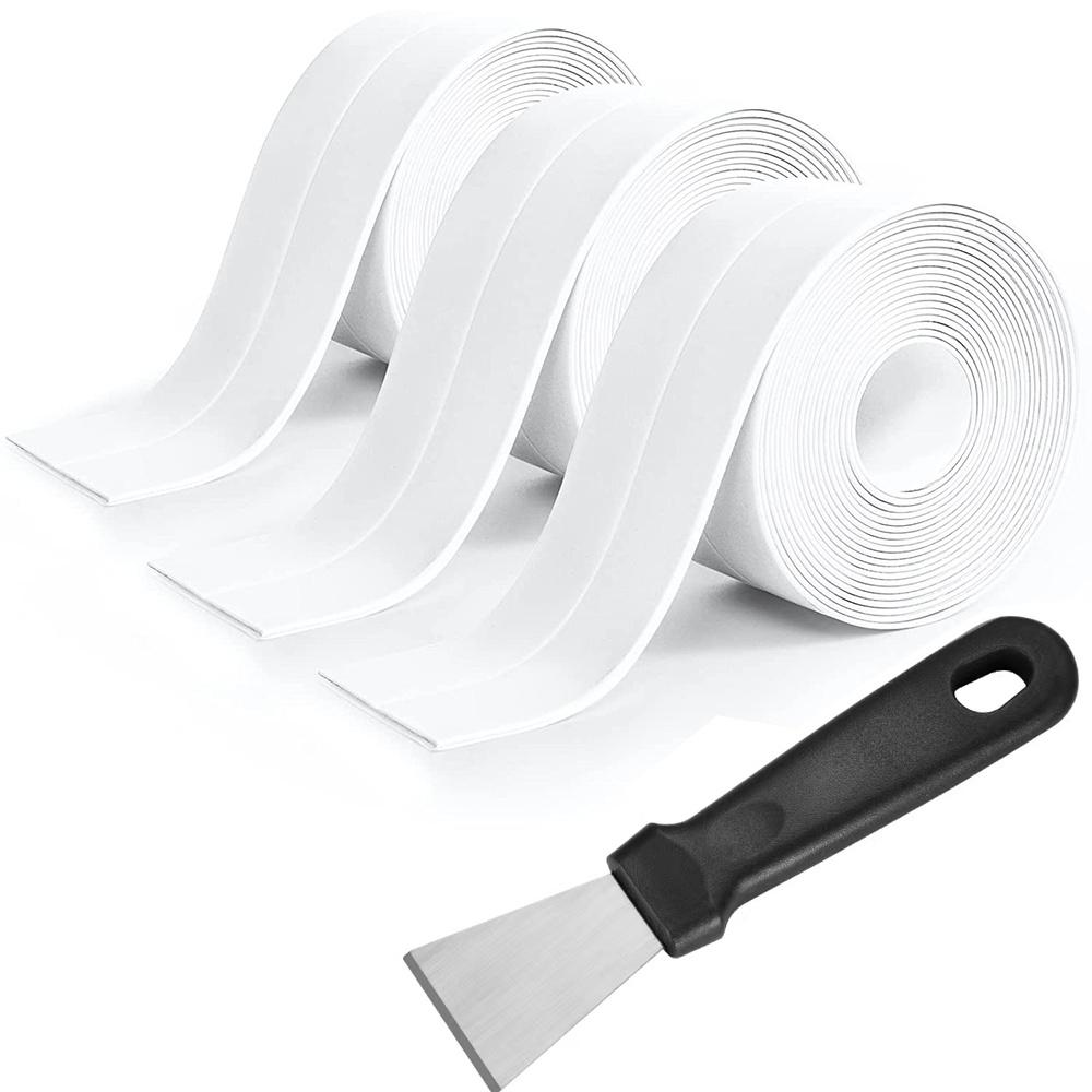 Caulk Tape Waterproof Self Adhesive,Razor Blade Scraper,Bathtub Caulk Strip Sealant Tape for Kitchen Countertop,Sink,Toilet