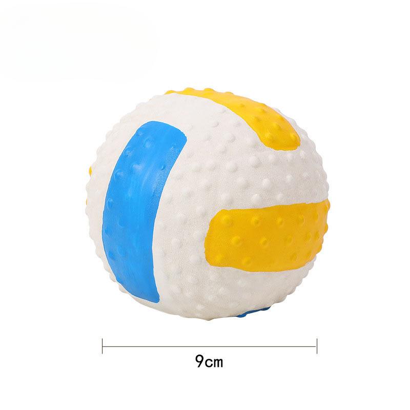 Haustier Latex Quietschbälle, mit Baumwolle gefüllte Latex-Fußbälle, Rugbybälle, Bissfeste Selbstbeschäftigungs-Hundespielzeuge