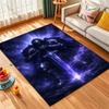 1PC Dark Knight Holding Glowing Sword Print Carpet Rug for Living Room Bedroom Sofa Doormat Home Decor Non-slip Floor Mat