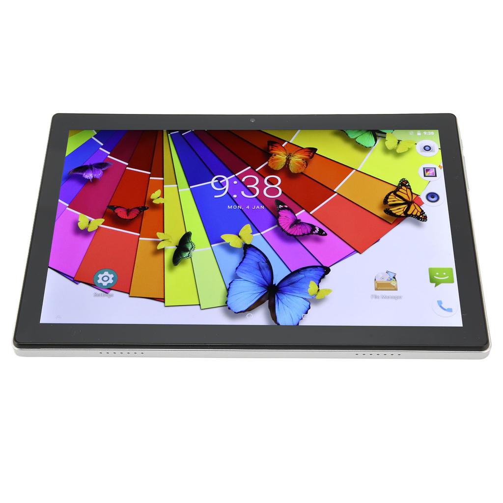 10.1in Tablet 5G WiFi 8GB RAM 256GB ROM Octa Core Type C Rechargeable 8800mah 4G Network Call Silvery Tablet for