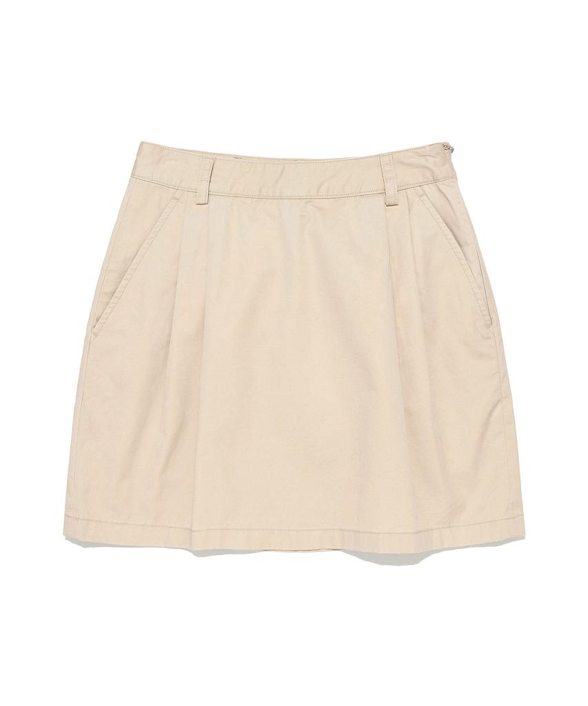 LEE Women'S Cotton Pintuck Mini Skirt Beige