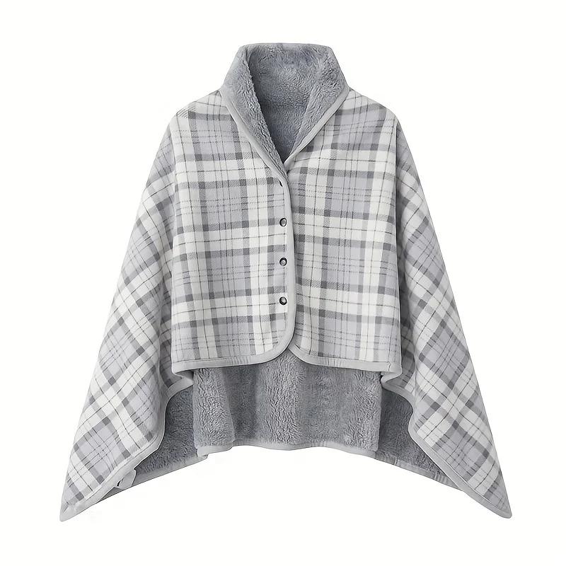 

1pc Wearable Blanket Poncho for Adults Women - With Sleeveless Blankets with Buttons - for Office Nap Blanket 80X135cm