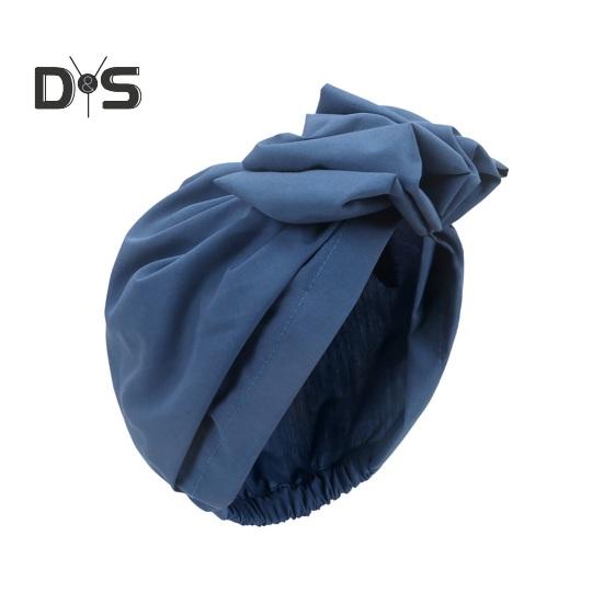 

Шапка-тюрбан Ретро Французький стиль Квітковий декор Жіноча шапка Однотонна Дихаюча Вітрозахисний головний убір Для щоденного носіння синій