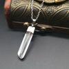 Natural White Crystal Pendant Necklace Silver Plated Natural Stone Crystal Necklace N802