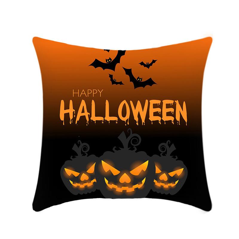 Halloween Throw Pillow Cover Linen Print Halloween Home Decor Cushion Cover Sofa Cushion Back Cushion