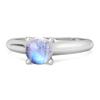 Moonstone Round Solitaire Ring- 925 Sterling Silver