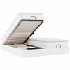 Cadre de lit ottoman - 160x200 cm - Similicuir blanc - Rangement sous le lit - Mécanisme hydraulique