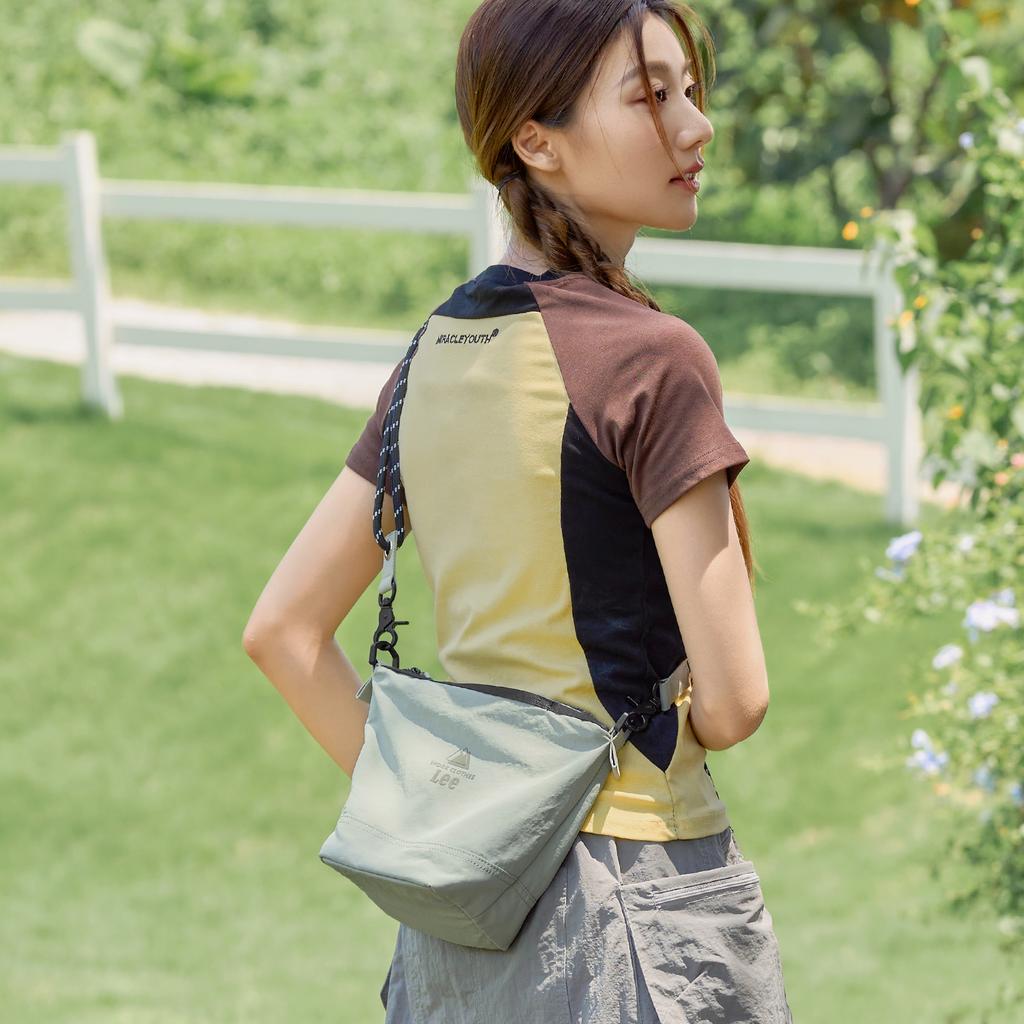 New Lee Fabric Shoulder Bag, Crossbody Bag Unisex Ginger Yellow/Light Gray Purple/Sage Green LE250617M