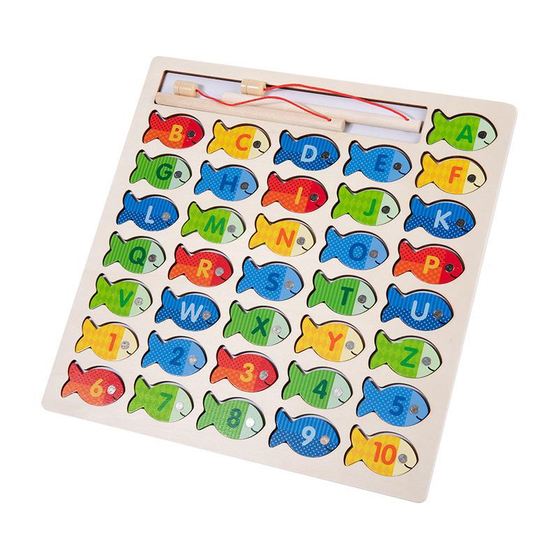 Children's Wooden Magnetic Fishing Toy - Letter & Number Puzzle for Parent-Child Interaction
