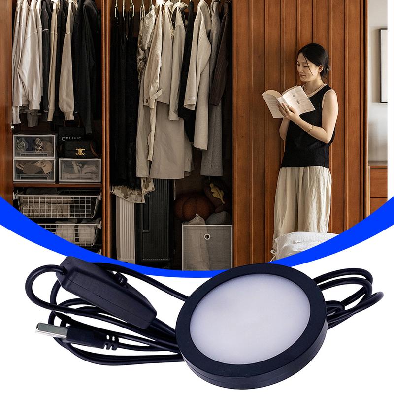 LED-Licht Puck Aluminiumgehäuse USB LED Puck-Licht Neuheitsbeleuchtung Unter-Schrank Wandleuchten-Armaturen Für Schlafzimmer Küche Wohnzimmer