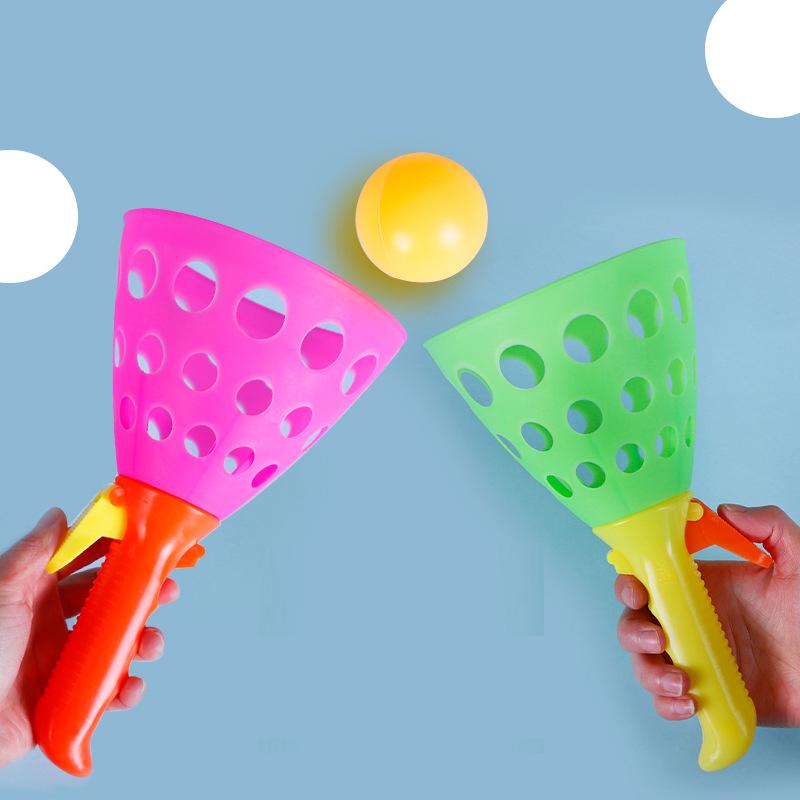 Family Parent-Child Interaction Ball Double Catcher Throwing Toy Catapult Throwing Butt Bouncy Ball Docking Balls Kids Toys