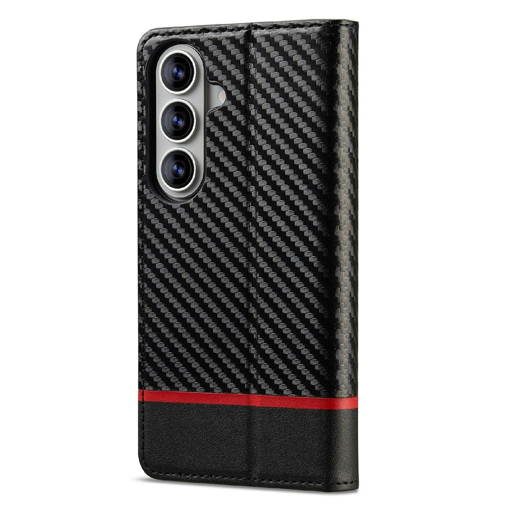 LC.IMEEKE For Samsung Galaxy A57 5G Wallet Case Carbon Fiber Texture Leather Phone Cover