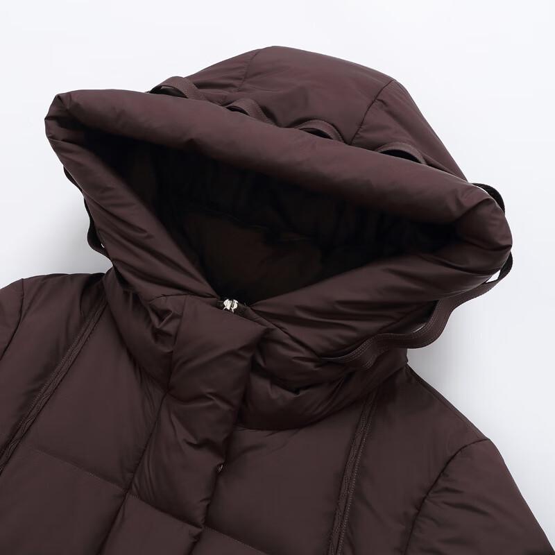 Xuezhongfei Women's Mid-length Hooded Winter Duck Down Jacket